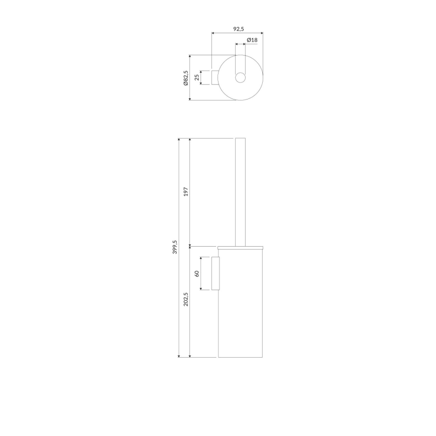 OMNIRES MP60621BL - Cepillo de inodoro montado en la pared MODERN PROJECT mate negro