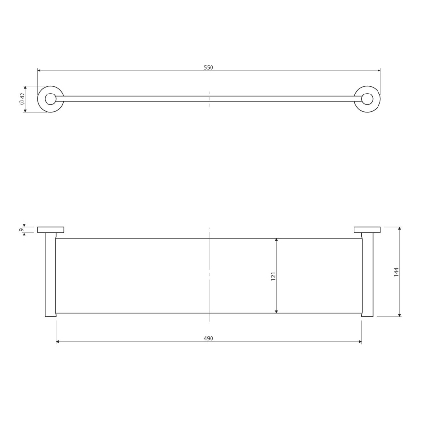 OMNIRES MP60930CR - Estantería de pared MODERN PROJECT 55 cm cromo brillante