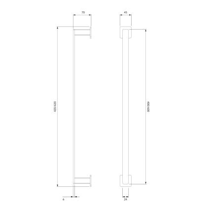 OMNIRES NL80214CR - Toallero de pared NELSON 42 cm cromo brillante
