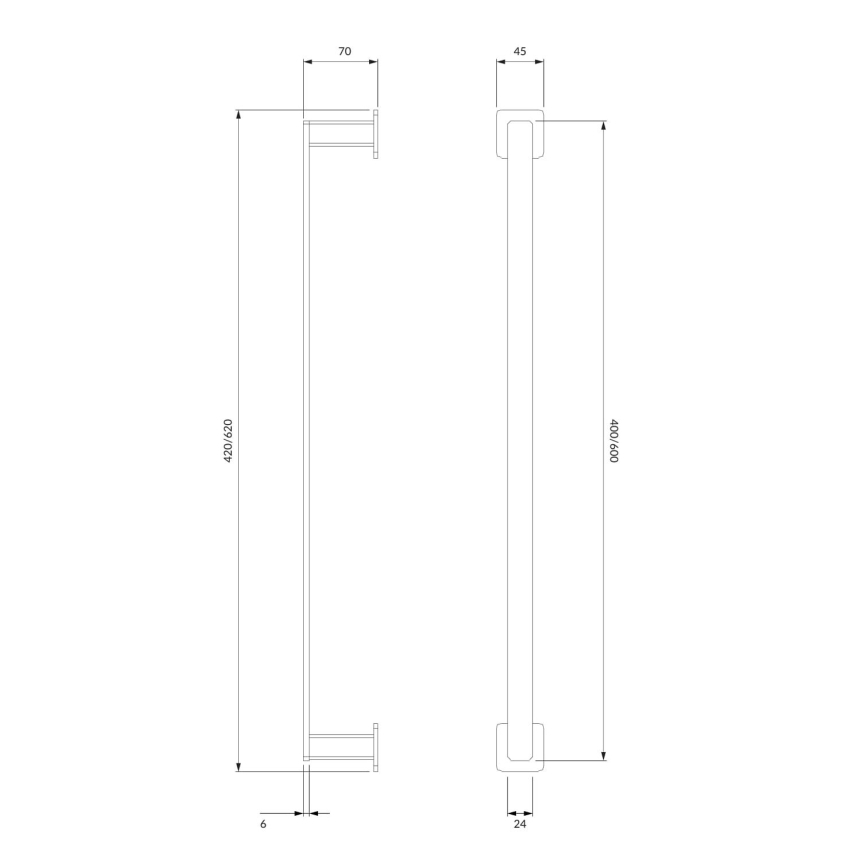 OMNIRES NL80214CR - Toallero de pared NELSON 42 cm cromo brillante