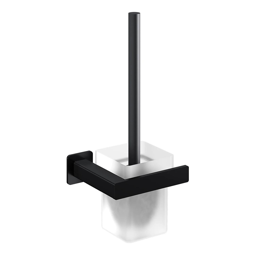 OMNIRES NL80620BL - Cepillo de inodoro montado en la pared NELSON mate negro