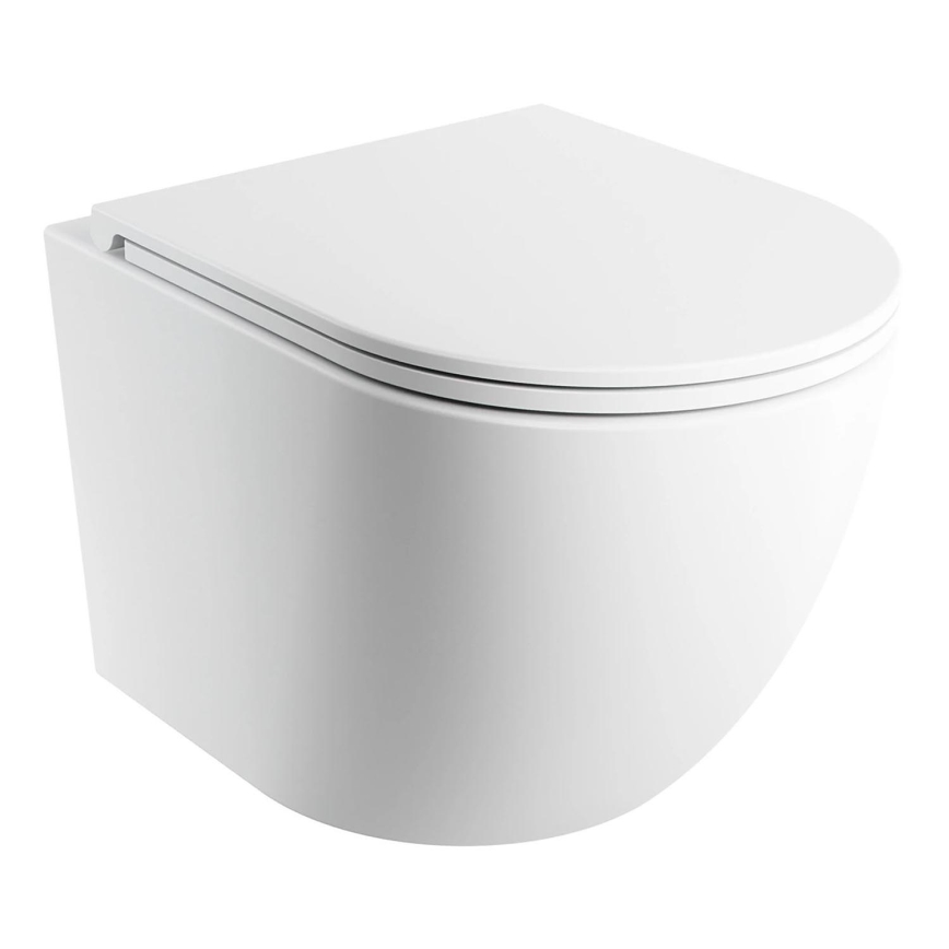OMNIRES OTTAWASPXMWBM - Inodoro suspendido con asiento de cierre suave OTTAWA cerámica/blanco mate