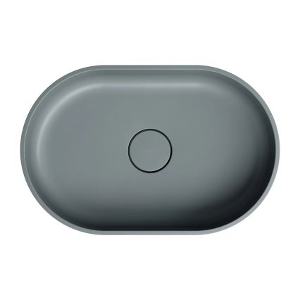 OMNIRES OVOUNAG - Lavabo sobre encimera OVO 55x36 cm dolomita/mate ceniza gris