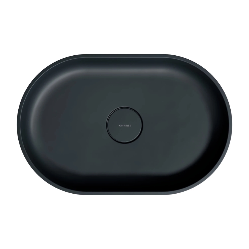 OMNIRES OVOUNBLV - Lavabo sobre encimera OVO 55x36 cm dolomita/mate negro lava