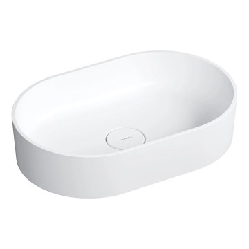 OMNIRES OVOUNBM - Lavabo sobre encimera OVO 55x36 cm dolomita/blanco mate