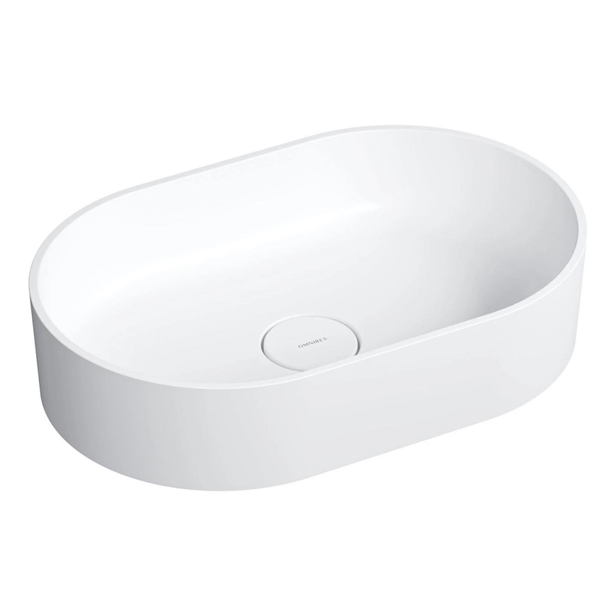 OMNIRES OVOUNBM - Lavabo sobre encimera OVO 55x36 cm dolomita/blanco mate