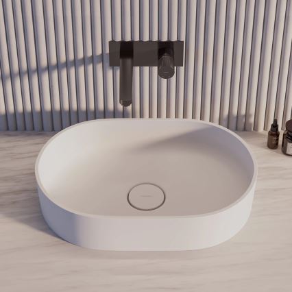 OMNIRES OVOUNBM - Lavabo sobre encimera OVO 55x36 cmdolomit/blanco mate