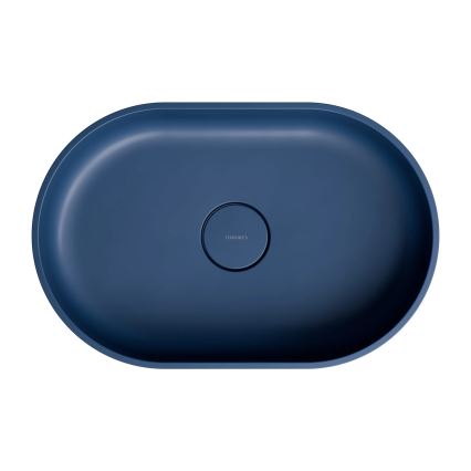 OMNIRES OVOUNMB - Lavabo sobre encimera OVO 55x36 cm dolomita/azul medianoche mate