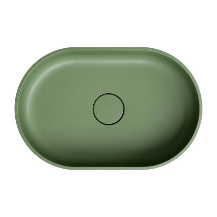 OMNIRES OVOUNOL - Lavabo sobre encimera OVO 55x36 cm dolomita/mate oliva