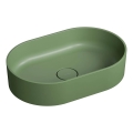 OMNIRES OVOUNOL - Lavabo sobre encimera OVO 55x36 cm dolomita/oliva mate