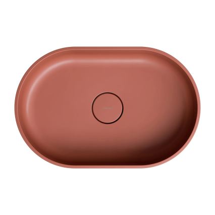 OMNIRES OVOUNTE - Lavabo sobre encimera OVO 55x36 cm dolomita/mate terracotta
