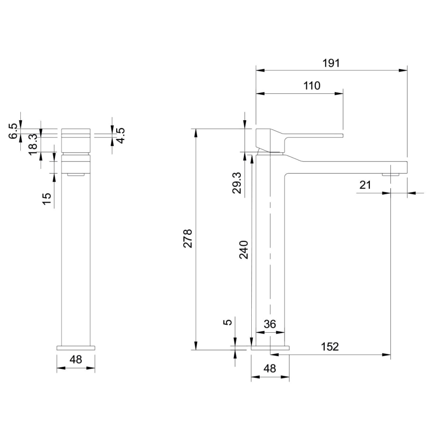 OMNIRES SL7712CR - Grifo de lavabo SLIDE 27,8 cm cromo brillante