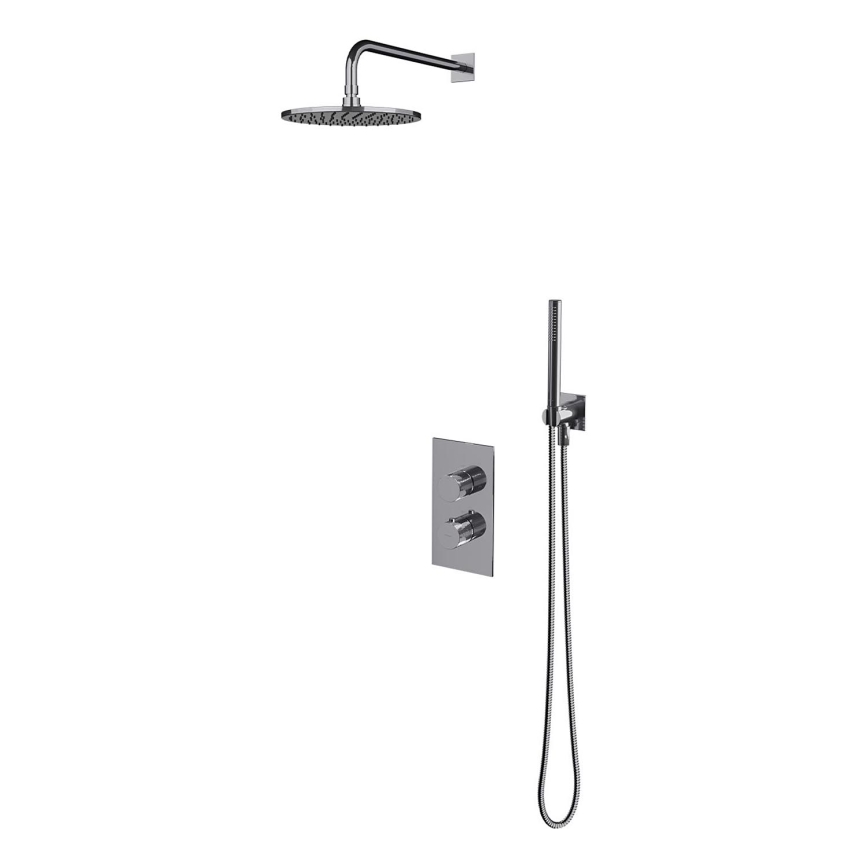 OMNIRES SYSCT11CR - Juego de ducha con grifo empotrado termostático CONTOUR cromo brillante