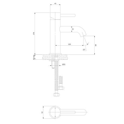 OMNIRES Y1210STCR - Grifo de lavabo Y 17,8 cm cromo brillante
