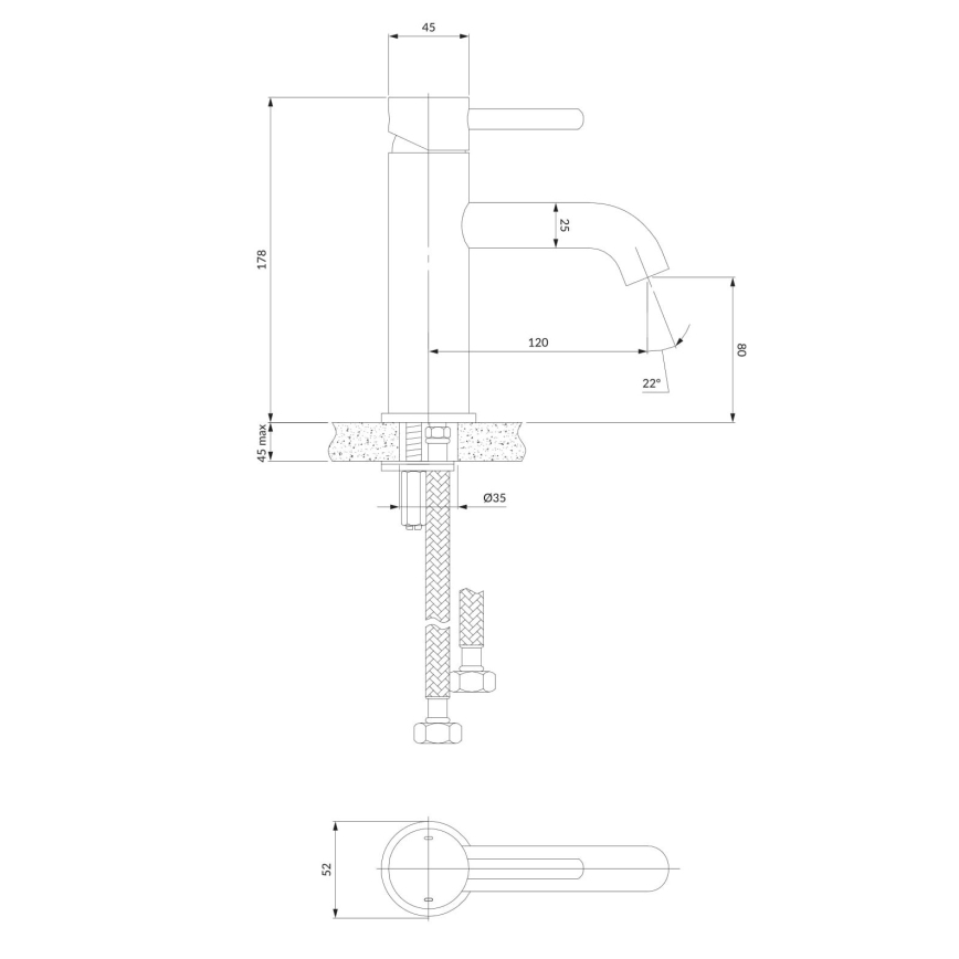 OMNIRES Y1210STCR - Grifo de lavabo Y 17,8 cm cromo brillante
