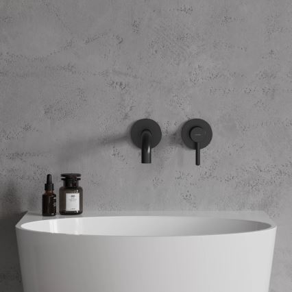 OMNIRES Y1215HLBL - Grifo de lavabo para instalación empotrada Y negro semimate