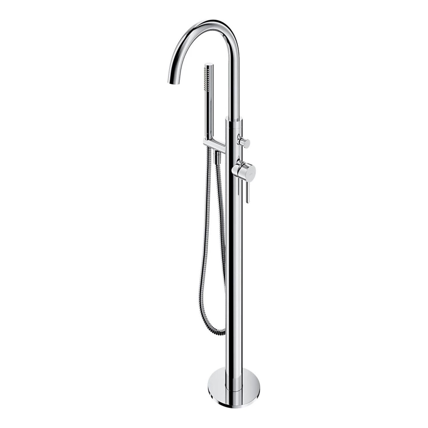 OMNIRES Y1233CR - Conjunto de bañera independiente con grifería Y cromo brillante