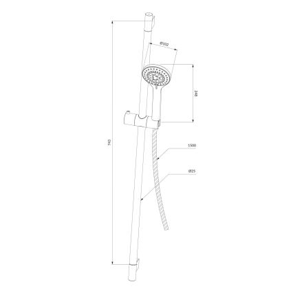 OMNIRES YOSEMITE-SCR - Juego de ducha YOSEMITE cromo brillante