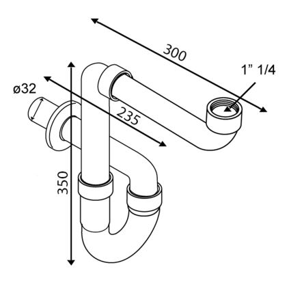 Omp tea - Sifón para lavabo cromado brillante