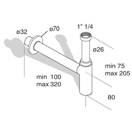 Omp tea - Sifón para lavabo TEA MINITOTI cromo brillante