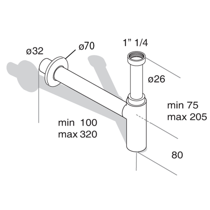 Omp tea - Sifón para lavabo TEA MINITOTI cromo brillante