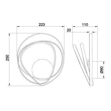 Ondaluce - Aplique de pared LED GOLDEN LED/23W/230V dorado