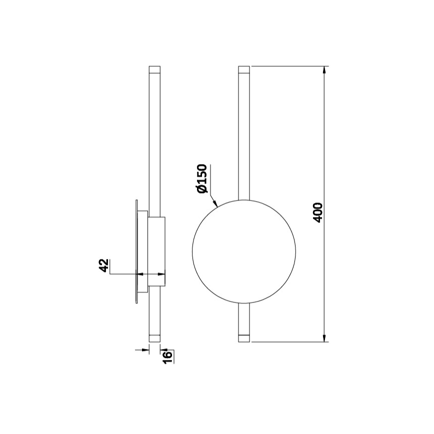Ondaluce - Aplique de pared LED regulable JAMES LED/16W/230V negro