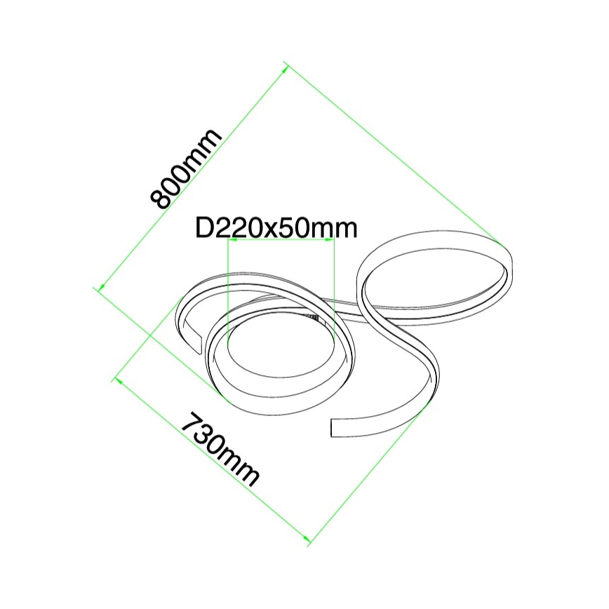 Ondaluce - Aplique de pared LED regulable TWIST LED/57W/230V blanco