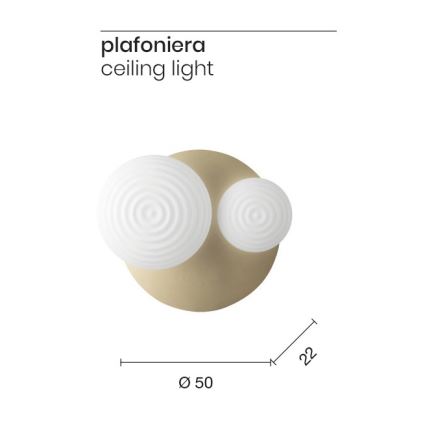 Ondaluce - Aplique de pared TONDO 1xE14/10W/230V + 1xE27/15W dorado/blanco