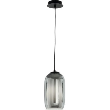 Ondaluce - Lámpara colgante BONNIE 1xE27/15W/230V Ø 15 cm negro ahumado