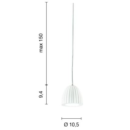 Ondaluce - Lámpara colgante con cable CONCRETE 1xGU10/7,5W/230V diámetro 10,5 cm hormigón blanco