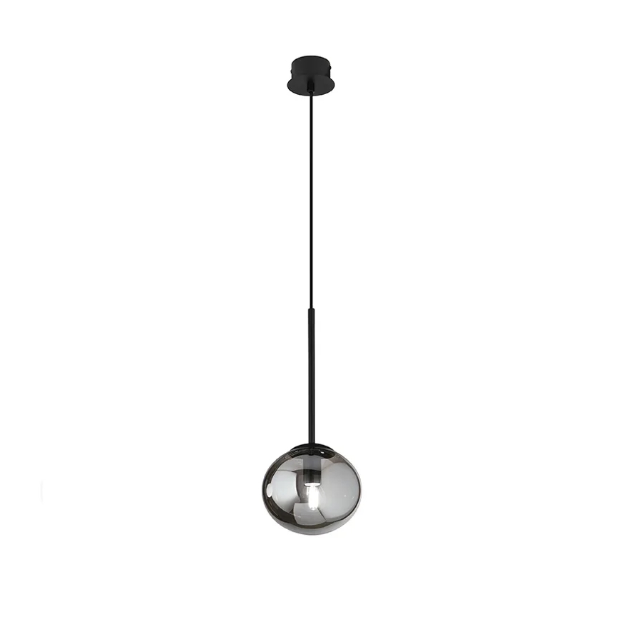 Ondaluce - Lámpara colgante con cable JEWEL 1xE14/10W/230V diámetro 17 cm negro ahumado