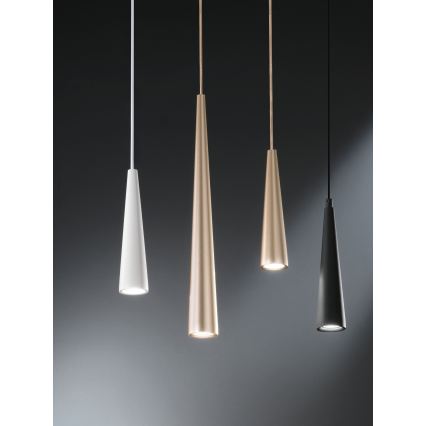 Ondaluce - Lámpara colgante con cable NOA 1xGU10/20W/230V Ø 5,5 cm acabado dorado