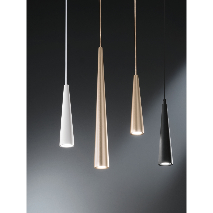 Ondaluce - Lámpara colgante con cable NOA 1xGU10/20W/230V Ø 5,5 cm acabado dorado