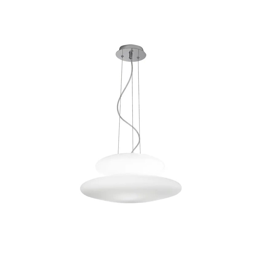 Ondaluce - Lámpara colgante con cable PAGODA 3xE27/15W/230V + 2xE27/15W, diámetro 50 cm, blanco
