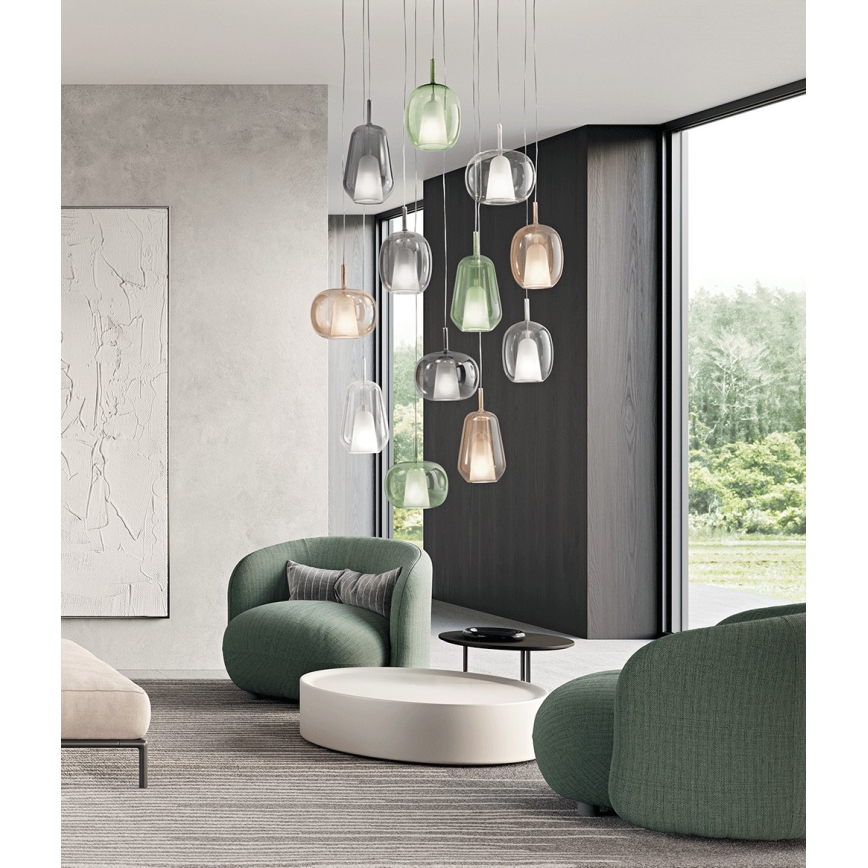 Ondaluce - Lámpara colgante de cable THELMA 3xE27/15W/230V transparente