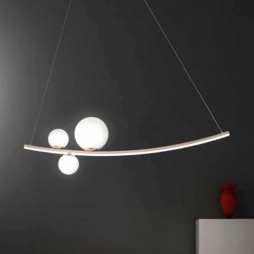 Ondaluce - Lámpara colgante LED regulable con cable ALTALENA LED/48W/230V oro/blanco