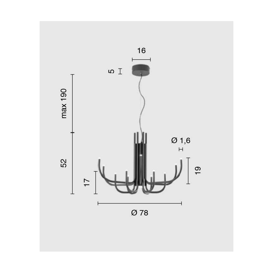 Ondaluce - Lámpara colgante LED regulable con cable de suspensión NOUVEAU LED/35W/230V dorada