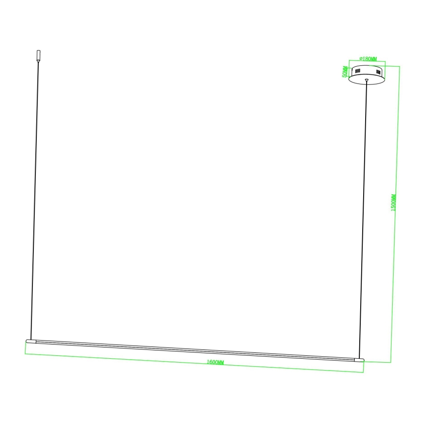 Ondaluce - Lámpara colgante LED regulable con cable GENIUS LED/28W/230V, negra
