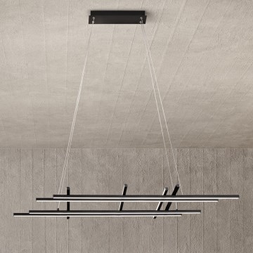 Ondaluce - Lámpara colgante LED regulable con cable MOVIDA LED/114W/230V negra