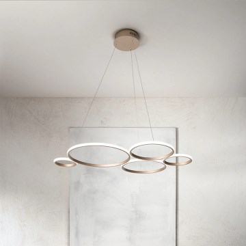 Ondaluce - Lámpara colgante LED regulable con cable POIS LED/60W/230V en acabado dorado