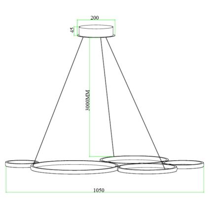 Ondaluce - Lámpara colgante LED regulable con cable POIS LED/60W/230V plateada