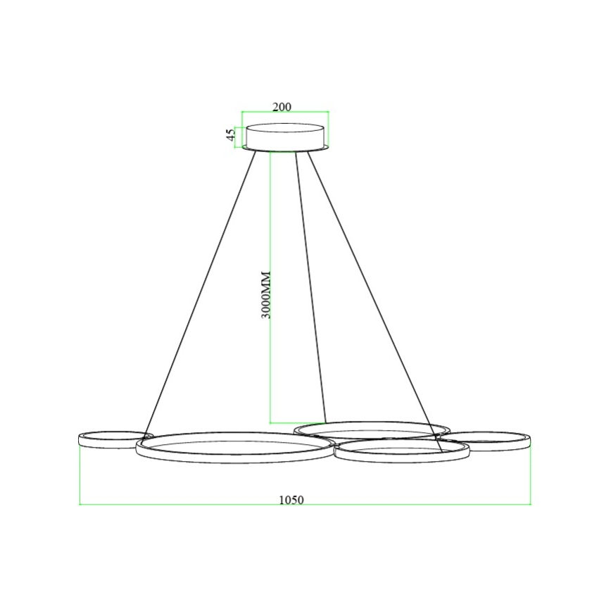 Ondaluce - Lámpara colgante LED regulable con cable POIS LED/60W/230V plateada
