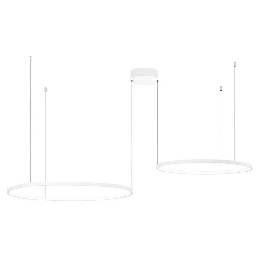 Ondaluce - Lámpara colgante LED regulable con cable SOEL LED/28W/230V + LED/38W Ø 80/60 cm blanca