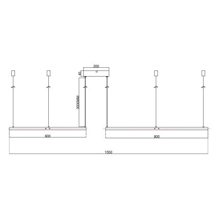 Ondaluce - Lámpara colgante LED regulable con cable SOEL LED/28W/230V + LED/38W Ø 80/60 cm blanca
