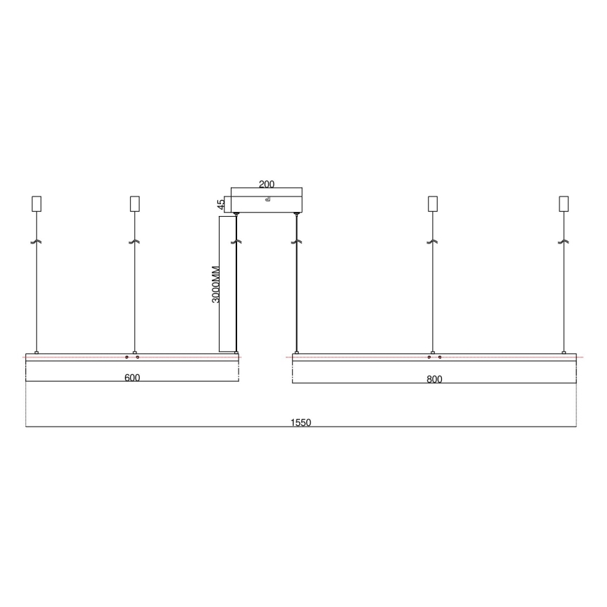 Ondaluce - Lámpara colgante LED regulable con cable SOEL LED/28W/230V + LED/38W Ø 80/60 cm blanca
