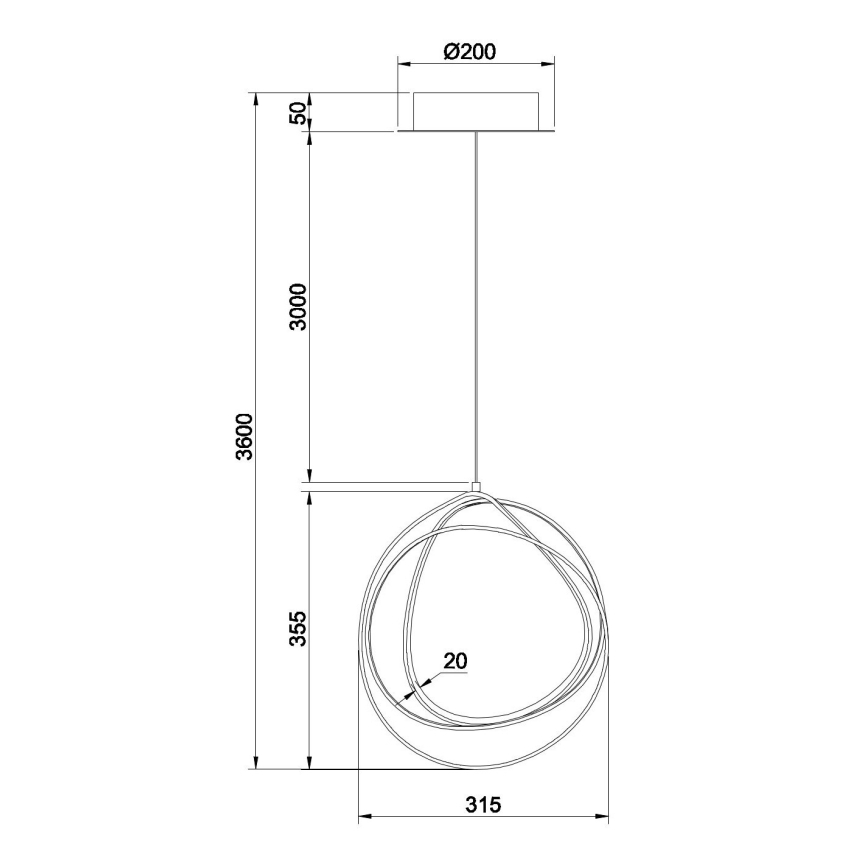 Ondaluce - Lámpara colgante LED regulable en cable GOLDEN LED/28W/230V dorada