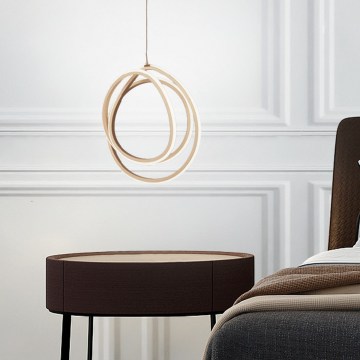 Ondaluce - Lámpara colgante LED regulable en cable GOLDEN LED/28W/230V Ø 31,5 cm dorada