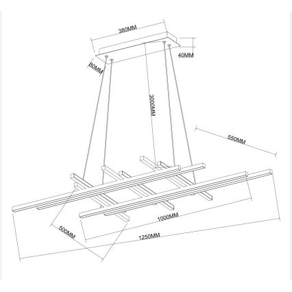 Ondaluce - Lámpara colgante LED regulable suspendida de cable MOVIDA LED/114W/230V dorado
