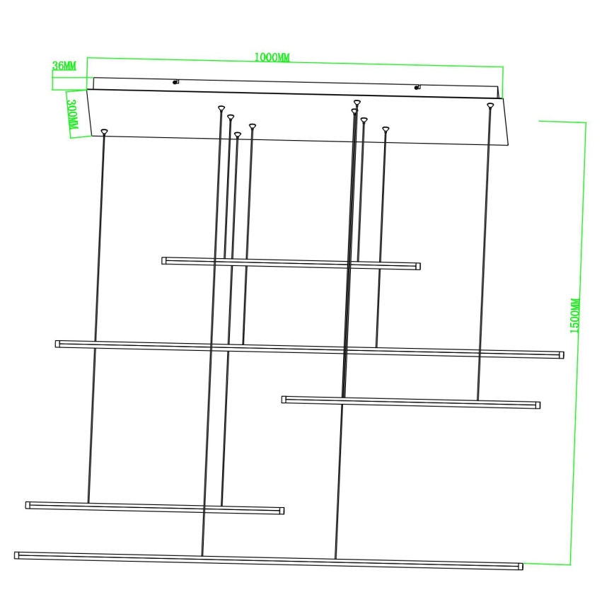 Ondaluce - Lámpara colgante LED regulable suspendida por cable GENIUS LED/72W/230V, negra